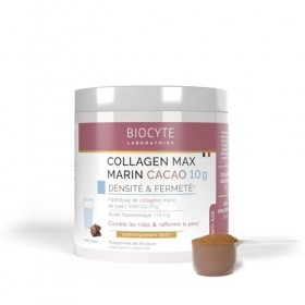 BIOCYTE Collagene Max Marin Goût Cacao - Comble Les Rides & Raffermit La Peau - Acide Hyaluronique, Efficacité Prouvée Du Col...