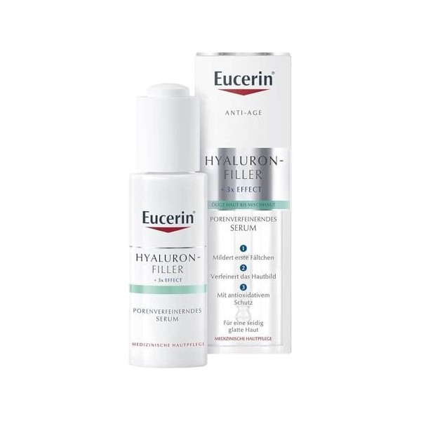 Eucerin Anti-Age Hyaluron-Filler porenverfeinerndes Serum zur Faltenbehandlung mit Antioxidantien, 30 ml Solution