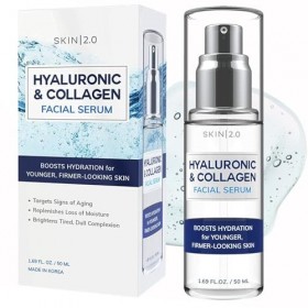 Hyaluronic Acid & Collagen Face Serum - Dermatologist Tested, Skin Tightening, Hydrating - Anti-Aging, Clean Beauty, Cruelty-...