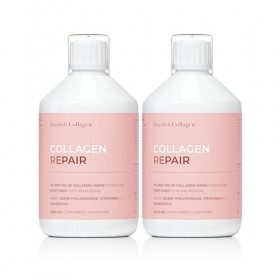 Swedish Collagen Repair | Supplément liquide de collagène marin hydrolysé 10 000 mg - 2 x 500 ml 1 000 ml 40 jours dapprov Ac...