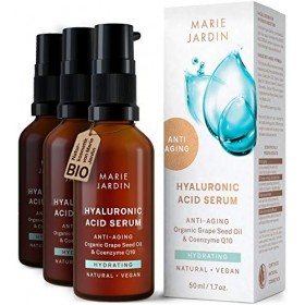Lot de 3 sérums à lacide hyaluronique avec vitamine C et Q10 - Hautement dosés - 150 ml - Avec complexe anti-âge testé 5 foi