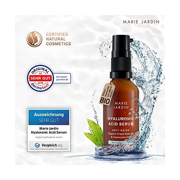 Lot de 3 sérums à lacide hyaluronique avec vitamine C et Q10 - Hautement dosés - 150 ml - Avec complexe anti-âge testé 5 foi