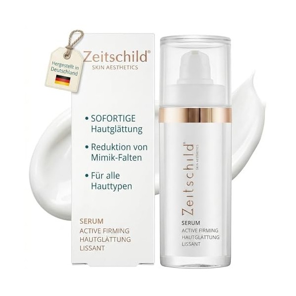 Zeitschild Active Firming Sérum - Sérum anti-âge à lacide hyaluronique pour réduire les rides dexpression et lisser la peau A...