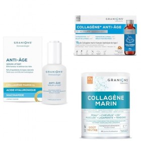 Cure Global Jeunesse - SERUM 30 mL + COLLAGENE SHOTS PECHE - COLLAGENE MARIN POUDRE GOUT NEUTRE - Collagene Marin - Collagene