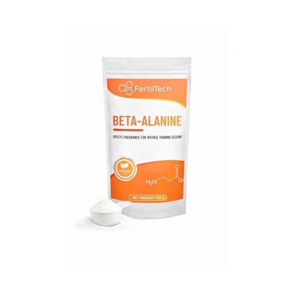 Bêta-Alanine en Poudre 750 g – 250 Portions 8 Mois – Pureté ≥ 99% – Haute Qualité – Sans Additifs – Sans Arôme – Vegan – Sa
