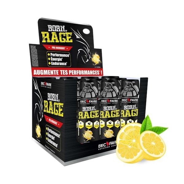 BORN OF RAGE SHOT PREWORKOUT - Énergie Instantanée - Booster Musculaire - Caféine Haute Teneur - Endurance & Performance - Di