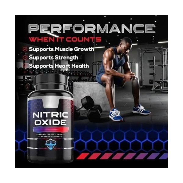 Capsules doxyde nitrique, soutient les muscles et la circulation, supplément énergétique, récupération