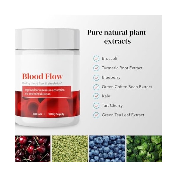 Flux sanguin - Complexe concentré doxyde nitrique | Soutient la circulation sanguine et la circulation pour aider à améliore