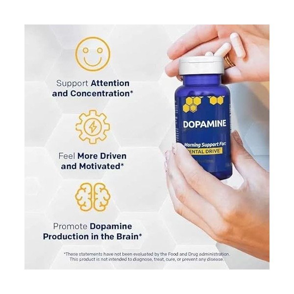 Supplément de dopamine pour la concentration et la motivation mentale – Soutient lénergie mentale
