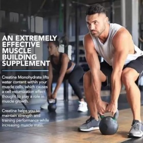 Monohydrate - Aide à augmenter la force musculaire, à développer les muscles et à augmenter lénergie - Convient aux hommes e