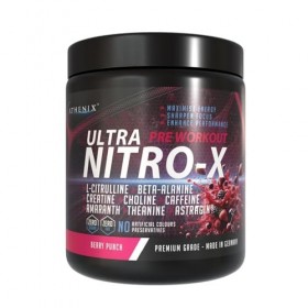 ATHENIX® Ultra Nitro-X Pre-Workout | Berry Punch | 5000 mg de L-citrulline + 2500 mg de bêta-alanine + créatine, caféine, Ast