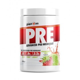 Per4m Pré-Entraînement Stimulant Fraise Citron Vert 570g – Pré-workout stimulant goût fraise citron vert pour une performance