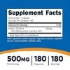 Nutricost Acétyl L-Carnitine 500 mg, 180 gélules - Sans OGM et sans gluten
