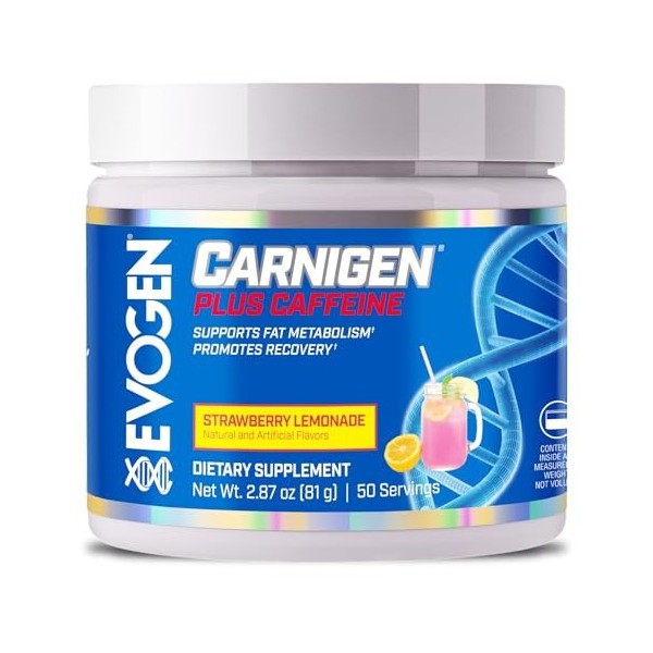 Evogen Carnigen Plus Limonade à la mangue | Poudre brûlante de graisse carnitine + caféine, tartrate de carnitine, acétyl-l-c