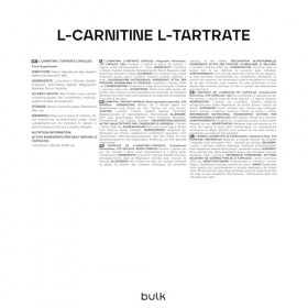 Capsules de L-carnitine, L-tartrate en vrac, 1000 mg, paquet de 270, lemballage peut varier