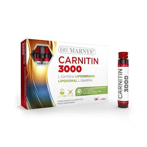 MARNYS CARNITIN 3000 liposomada 14viales – se dose précisément selon la quantité recommandée, supplément liquide à dosage sou