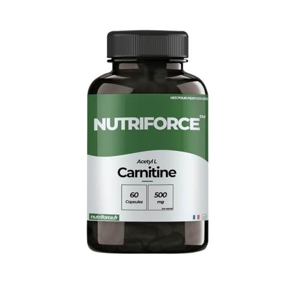 Acetyl L-Carnitine Pure – 500 mg – 60 Gélules – Énergie, Clarté Mentale & Récupération Musculaire