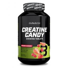 BioTechUSA Creatine Candy | Comprimés à croquer fruités contenant 3 g de monohydrate de créatine micronisée | Stimulant de la
