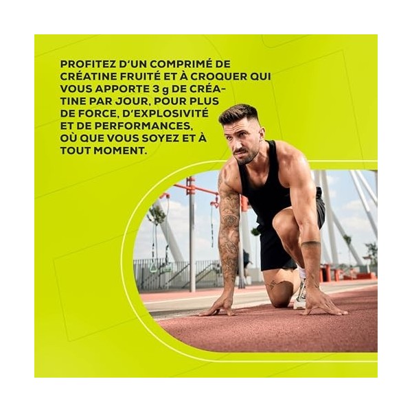 BioTechUSA Creatine Candy | Comprimés à croquer fruités contenant 3 g de monohydrate de créatine micronisée | Stimulant de la