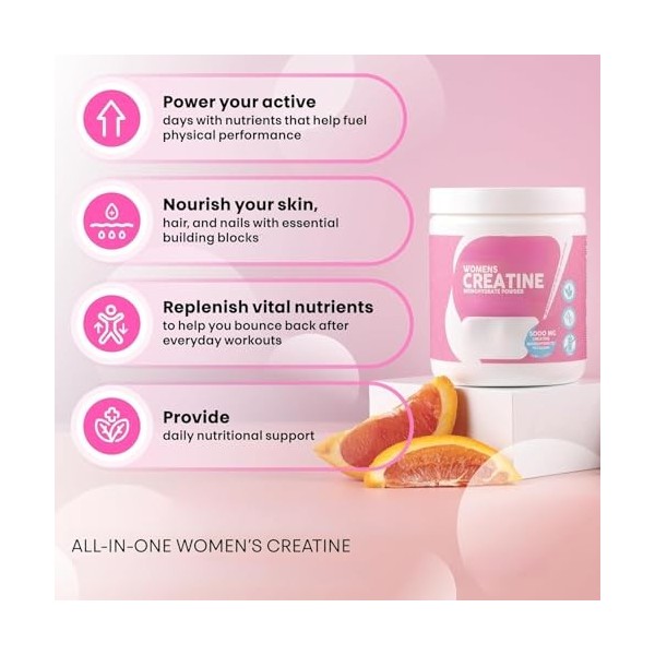 Créatine pour femmes, créatine monohydrate, pour lentraînement quotidien, lactivité physique et le soutien à la forme physi
