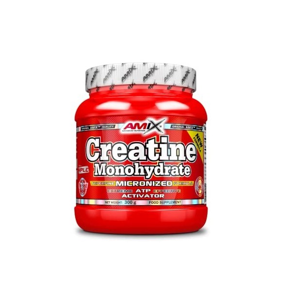 Amix Nutrition - Creatina Monohydrato - 300g - Créatine Food Complément à 100% Micronisé, Améliore les Performances Physiques...