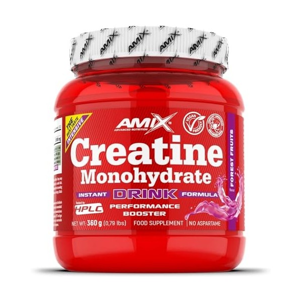 Amix Nutrition - Creatina Monohydrato - 300g - Créatine Food Complément à 100% Micronisé, Améliore les Performances Physiques...