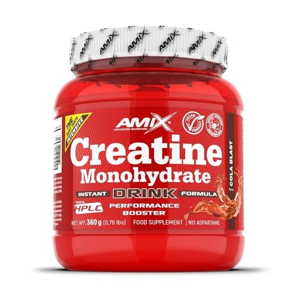 Amix Nutrition - Creatina Monohydrato - 300g - Créatine Food Complément à 100% Micronisé, Améliore les Performances Physiques...