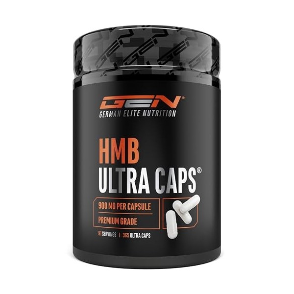 HMB Ultra Caps - 365 gélules - Hautement dosées avec 3600 mg de β-hydroxy-β-méthylbutyrate de calcium pur HMB de calcium pa