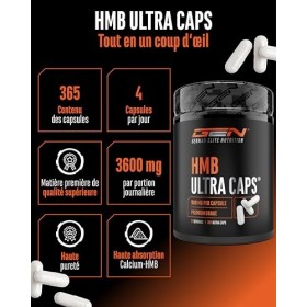 HMB Ultra Caps - 365 gélules - Hautement dosées avec 3600 mg de β-hydroxy-β-méthylbutyrate de calcium pur HMB de calcium pa