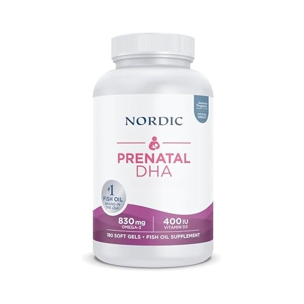 N.Omegas DHA prénatal Oméga 3 830 mg V D3, non aromatisé – 180 gels mous
