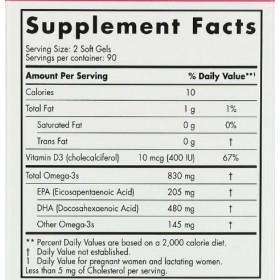 N.Omegas DHA prénatal Oméga 3 830 mg V D3, non aromatisé – 180 gels mous