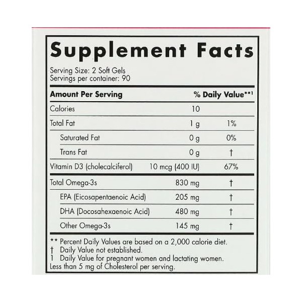 N.Omegas DHA prénatal Oméga 3 830 mg V D3, non aromatisé – 180 gels mous