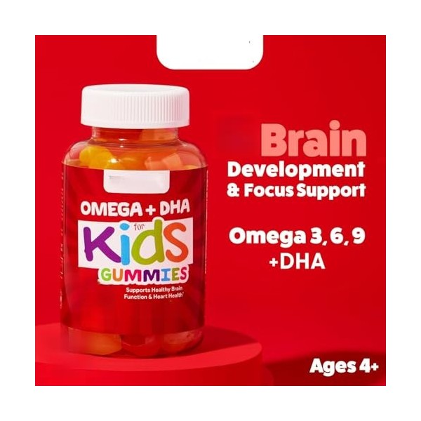 Gummies pour enfants, pour une fonction cérébrale saine, une vision et une santé cardiaque, ainsi que pour la régulation de l