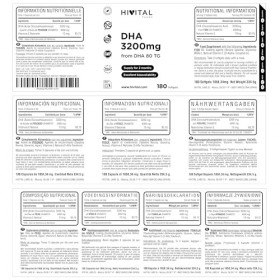 DHA 3200 mg. 180 capsules pour 2 mois de traitement. Avec de lHuile de Poisson Naturelle sous forme de Triglycéride. 100% Na