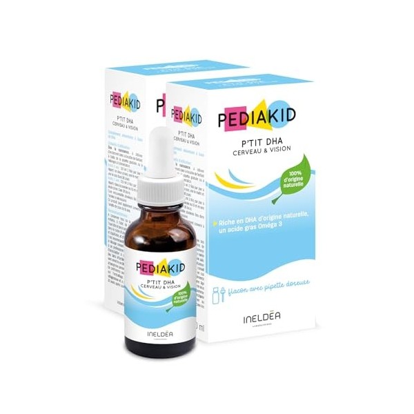 PEDIAKID - PTIT DHA Cerveau & Vision - Favorise le développement des fonctions cognitives et de la vision - Riche en DHA do DHA
