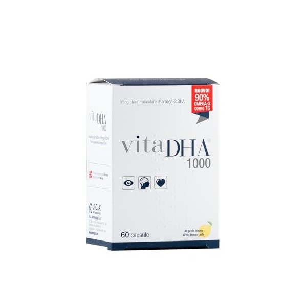 VitaDHA 1000 – Omega -3 Supplément alimentaire DHA - précieux pendant la grossesse et lallaitement - alliée pour la santé du DHA