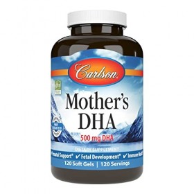 Carlson Mothers DHA, 500 mg DHA, Supports Mom & Baby, 60 Soft Gels DHA