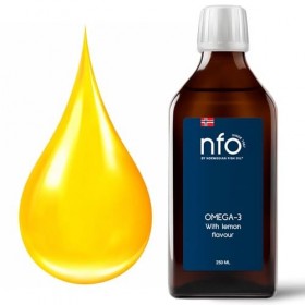 NFO OMEGA 3 HUILE CITRON [250 ml] Huile de poisson Omega 3 liquide hautement dosée de Norvège en triglycérides, avec EPA DHA,