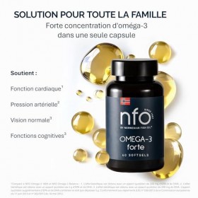 NFO Omega-3 Forte Huile de poisson avec gélatine de poisson oméga-3 à base de poisson | Formule marine pure | Teneur élevée e