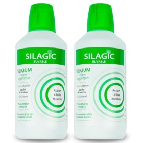 Lot x2 SILAGIC - Solution Buvable au Silicium dorigine Organique, Ortie, Bambou & Manganèse - Maintient une Ossature Solide ...