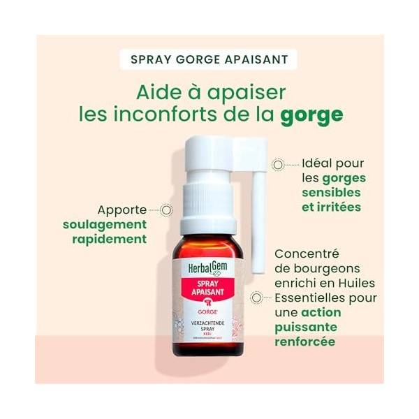 HerbalGem - Spray Gorge Apaisant Bio 15ml Lot de 2 Huiles de cassis