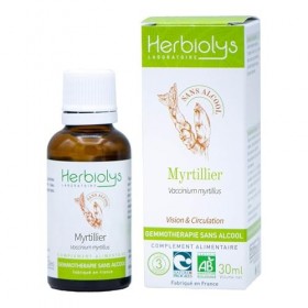 Macérat De Bourgeon Bio | Sans Alcool | Gemmothérapie | 30 ml | Herbiolys Myrtillier Huiles de cassis