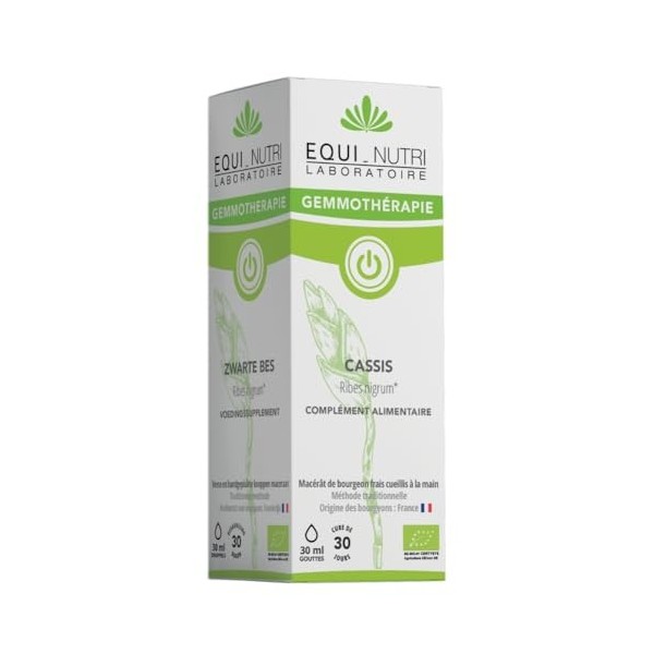 Macérât mère de bourgeons BIO de cassis 30 ml gemmothérapie EQUI-NUTRI LABORATOIRE