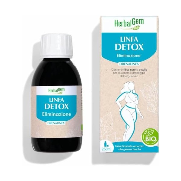 HERBALGE_M - Drénaline - A base de sève de bouleau frais - Enrichi en bourgeons de bouleau et cassis, 250 ml