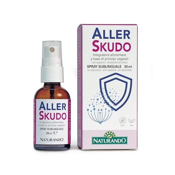 Naturando Aller Skudo - Complément alimentaire pour défenses de lorganisme avec cassis, perilla et agaricus - spray 30 ml