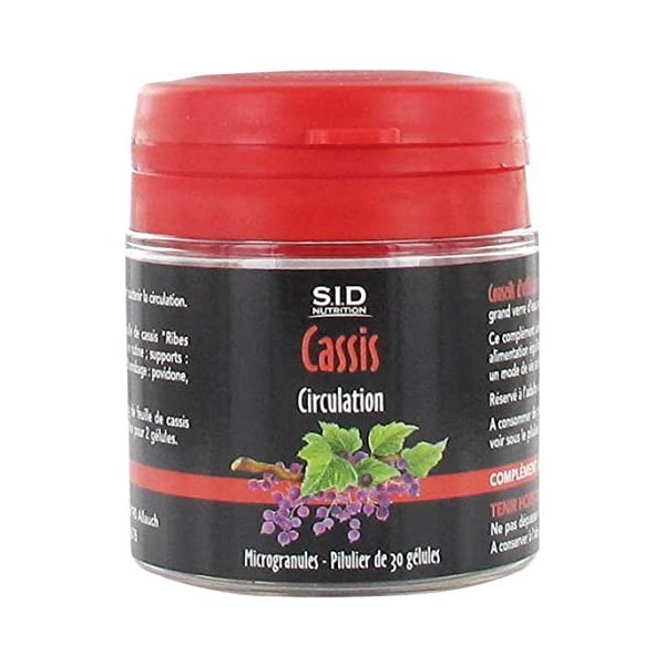 S.I.D Nutrition Circulation Cassis 30 Gélules Huiles de cassis