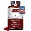 Huile de Krill d’Antarctique 200 Gélules - Riche en Astaxanthine, acides gras Oméga 3 EPA & DHA , 6 & 9 et Phospholipides - 