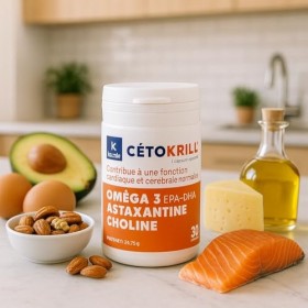 CETOKRILL® Huile de Krill 590 mg – Oméga-3 EPA DHA, Phospholipides, Choline & Astaxanthine – Cerveau, Cœur & Vision – 30 Caps