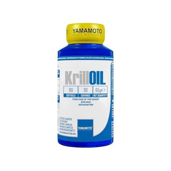 Yamamoto Nutrition KrillOIL supplément alimentaire à base dhuile de Krill antarctique avec Astaxantina 90 capsules