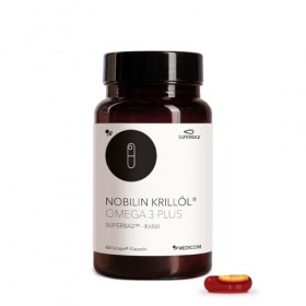 Medicom Nobilin Huile de Krill Omega 3 Plus, Acides gras oméga-3 de haute qualité, EPA & DHA, Astaxanthine, 500 mg Huile de K